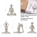 Set of 4 skeleton yoga figurines in vintage white resin for Halloween home decor - Skeleton Yoga Set (Distressed White) 4PCS