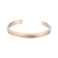Minimalist rose gold C-shaped cuff bracelet with ONE LIFE ONE LOVE engraving - Rose Gold (KB140220-K)