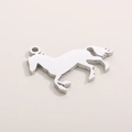 Ciondolo a forma di cavallo minimalista in acciaio inossidabile con intaglio zodiacale - Colore Acciaio (KLJ2589-Z)
