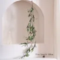 Artificial 120cm green Christmas rattan garland with white berries for wall hanging decor - Christmas Branch A (120cm/White Berries/Green Vine)
