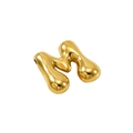 Pendentif lettre M dorée style 3D gonflé en acier inoxydable poli pour colliers - Lettre M (Style M)