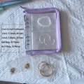 Raccoglitore viola per gioielli con tasche interne in PVC e sacchetti trasparenti sigillati - Set con Cerniera Viola 3/5 Pollici (Con 60 Sacchetti)