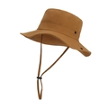 Caramel outdoor wide brim sun hat with adjustable wind cord for hiking and fishing - Caramel