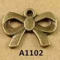 Antique bronze bow pendant charm for DIY jewelry making and handmade crafts, model A1102 - A1102-21*15MM