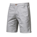 Detail of light gray cargo shorts featuring elastic waist and cotton twill texture - Light Gray