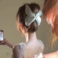 Elegant white tulle butterfly hair claw clip with rhinestones for a fairy hairstyle - Off White