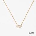 Gold leaf necklace with five marquise-cut white zircons in a fan-shaped arrangement - Gold Style (KD1830)