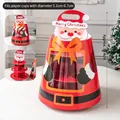 Santa Claus themed red cupcake carrier with window and three-tier display structure - Cupcake 3-Tier Christmas Tower Set