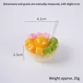 Miniature fruit dessert bowl model with colorful resin jelly and white plastic spoon - Orange Ice Cream Ball - Fruit Chunks Ice Bowl