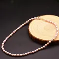 Short beaded necklace with pink-purple baroque freshwater pearls and golden clasp - Natural Pearl Necklace (Style 5)