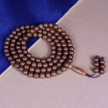 Classic 108 wood prayer beads in deep brown finish with fine natural wood grain - Premium Old Wood 8mm*108 Beads (Mala Beads)
