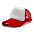 Red and white foam trucker hat with mesh back and adjustable snapback closure - One Size(56-58cm) / Upgraded Red