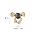 Golden bow brooch with oval black stone and pink accents, 2.5cm width and 5.4g weight - B791 Purple/Large Bow