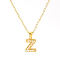 Goldene Titan-Halskette mit Buchstaben-Z-Anhänger und eleganten Mikroperlen - Buchstabe Z (SP723G-Z)