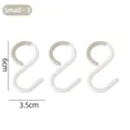 Set di 3 piccoli ganci a S in plastica bianca e grigia, misure 6 cm per 3,5 cm - Piccolo Bianco Confezione da 3