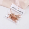 U-shaped scarf clip in rose gold finish for silk scarves packaged on fashion card - U-shaped Style (6975) / 1 Piece / Rose Gold