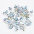 15mm butterfly-shaped glass beads with gradient iridescent finish for DIY jewelry - Rose Red Green