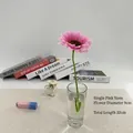 Pink artificial sunflower gerbera in glass vase, 32cm long with 9cm flower head - Pink (9cm/32cm)