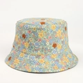 Dettaglio del cappello a secchiello leggero con stampa floreale di margherite colorate - M (56-58cm) / Verde