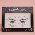 Iridescent butterfly face jewels rhinestones on black card for music festivals - HF-159-AB Iridescent Butterfly Pattern Style