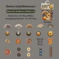 Vintage Button-Aufkleber mit klassischen Fächer- und Siegellack-Designs, 20 Stück - Knopf Ornamente