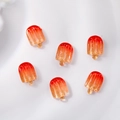 Macro view of six orange gradient resin popsicle nail art charms on white fabric background - 6pcs Set / Apple Red