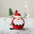 Simpatica palla di Natale in ferro Babbo Natale con albero e cappello rosso decoro - Babbo Natale