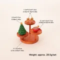 Miniature Christmas set with wooden stand, gingerbread man and tree for DIY decor - Gingerbread Man Set 1 (5 Pieces)
