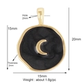 Pendente luna dorato con smalto nero, 15x20mm per la creazione di gioielli - Luna / Nero