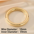 Classic 18K gold-plated minimalist bangle with 10mm thickness and 59mm inner diameter - 59*10mm / Gold