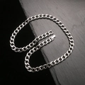 Polished silver stainless steel Cuban link bracelet with professional secure clasp - 2.5NK Cuban Link / Width 9.5mm*21cm
