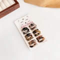 Set of six mini leopard print hair claws in tortoiseshell resin on display card - 3#/6Pcs/Classic Leopard