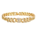 Goldenes Gliederkettenarmband mit Zirkonia-Pflaster und Triumphbogen-Zierelementen - Goldener Triumphbogen