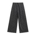 Dettaglio del tessuto grigio scuro testurizzato di questi pantaloni a gamba larga - S / Pantaloni Grigi