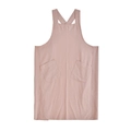 Japanese style pink linen cross back apron with dual front pockets on white background - Pink