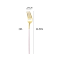 304 stainless steel dinner fork with gold head and pink handle, 18.5cm length and 24g weight - Pink Gold Medium Fork