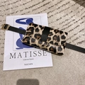 Fashionable leopard print waist bag with gold ring accent and slim black belt - Leopard Print