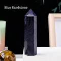 Polished hexagonal blue sandstone crystal point wand for elegant desk decor display - Blue Sandstone / Single Point 4-5cm