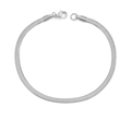 Bracelet maille serpent plate minimaliste en argent avec fermoir mousqueton poli - 3mm-19cm (33302) / Couleur Acier