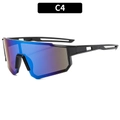 Lunettes de vélo sport C4 avec monture noire et verres dégradés bleu-violet - Monture Noire Verres Miroir Bleu