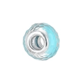 Light blue faceted resin crystal bead with a silver metal core for DIY charm bracelets - Style 30 (Light Blue)