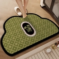 French style green diatomaceous earth bath mat with geometric flower patterns - Fragrant Floral - Cloud / 40*60cm (2.5mm)