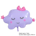 Palloncino nuvola sorridente viola con fiocco rosa per festa di compleanno neonato - Viola