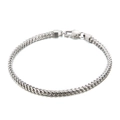 Bracelet chaîne Franco en acier inoxydable argenté poli avec fermoir mousqueton classique - Couleur Acier 3mm (KB139957-K)