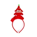 Cerchietto albero di Natale rosso con luci LED e testo Merry Christmas dorato - Albero Di Natale Rosso Peluche