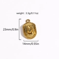 Detailed size chart for the golden cowboy hat pendant with precise weight measurements - Cowboy Hat Shape (Style 6)