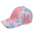 Detail of colorful tie-dye cotton baseball cap with pink and blue gradient shading - Pink White (#4)