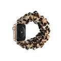 Apple Watch compatible scrunchie band with trendy leopard print elastic fabric - Velvet Leopard