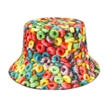 Unisex Fischerhut mit buntem Donut-Muster-Aufdruck für den Outdoor-Sonnenschutz - M (56-58cm) / Donut-Druck