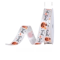 White 16mm Halloween ribbon featuring orange pumpkins and Trick or Treat text - Trick or Treat Pumpkin (16mm)